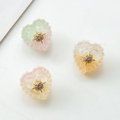 Roisín Maisiú, le Prás, Croí, DIY & le rhinestone, dathanna níos mó le haghaidh rogha, 13.65x10x14mm, Díolta De réir PC