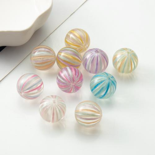Striped Resin Beads Round DIY Sold By PC