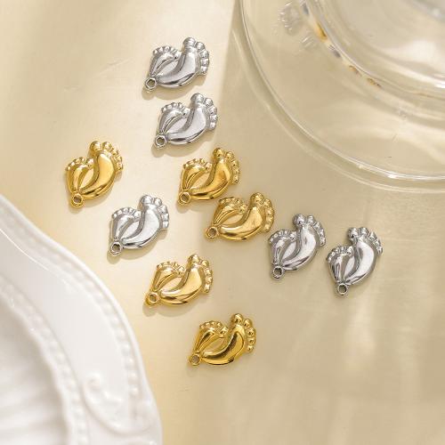 304 Stainless Steel Pendant Foot plated DIY Sold By Bag