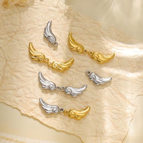 304 roestvrij staal Hanger, Angel Wing, plated, DIY, meer kleuren voor de keuze, 10pC's/Bag, Verkocht door Bag