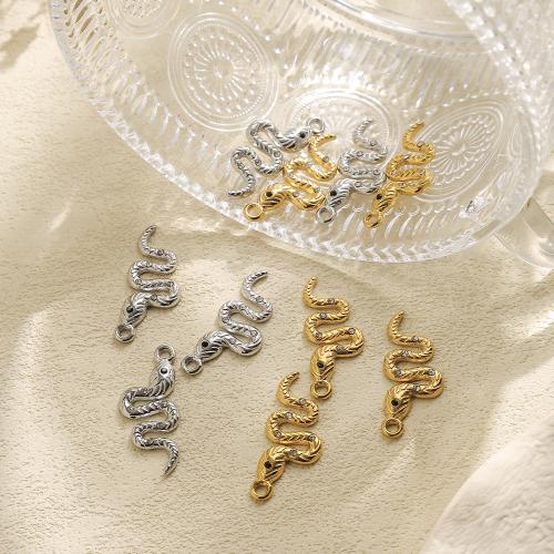 304 rustfrit stål Pendel, Snake, forgyldt, du kan DIY & Micro Pave cubic zirconia, flere farver til valg, 10pc'er/Bag, Solgt af Bag