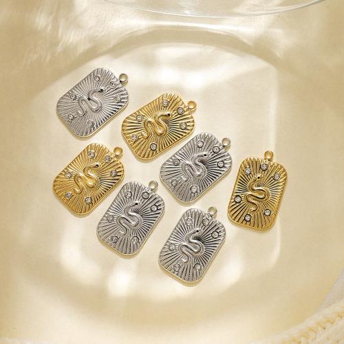 304 rustfrit stål Pendel, Snake, forgyldt, du kan DIY & Micro Pave cubic zirconia, flere farver til valg, 10pc'er/Bag, Solgt af Bag