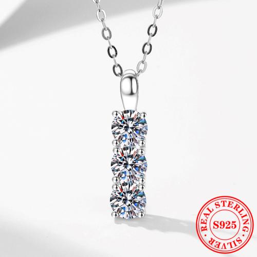 925 Sterling Silver Necklace with 2inch extender chain platinum plated & for woman Length Approx 15.7 Inch Sold By PC