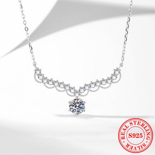 925 Sterling Silver Náhrdelník, s 2inch extender řetězce, platina á, různé materiály pro výběr & micro vydláždit kubické zirkony & pro ženy, Délka Cca 15.7 inch, Prodáno By PC