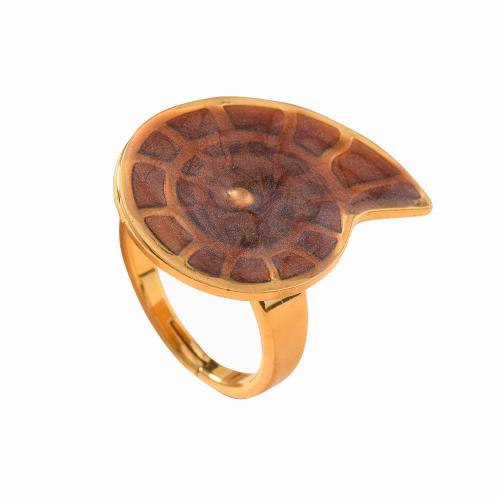 304 rozsdamentes acél Finger Ring, -val Trumpet Shell, galvanizált, divat ékszerek & egynemű, több színt a választás, Méret:8, Által értékesített PC