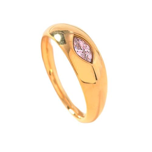 Rustfrit stål Rhinestone fingre Ringe, 304 rustfrit stål, guldfarve belagt, Unisex & forskellig størrelse for valg & med rhinestone, flere farver til valg, Solgt af PC