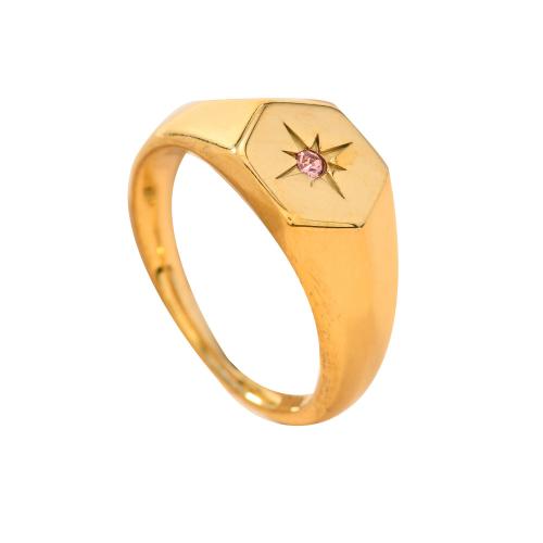 Rustfrit stål Rhinestone fingre Ringe, 304 rustfrit stål, guldfarve belagt, Unisex & forskellig størrelse for valg & med rhinestone, flere farver til valg, Solgt af PC