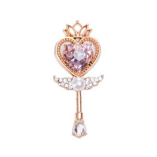 Zinková slitina Rhinestone Přívěsky, Zinek, DIY & s drahokamu, více barev na výběr, 18x43mm, 10PC/Bag, Prodáno By Bag