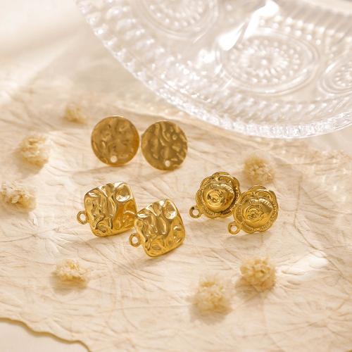 Roestvrij staal Earring bericht, 304 roestvrij staal, plated, DIY, gouden, 10pC's/Bag, Verkocht door Bag