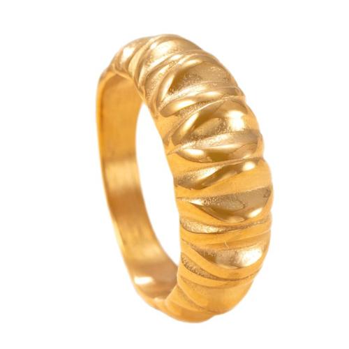 Stainless Steel Finger Ring 304 Stainless Steel plated fashion jewelry & for woman golden Sold By PC