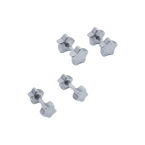 Stainless Steel Stud Øreringe, 304 rustfrit stål, Stjerne, poleret, mode smykker & Unisex & forskellig størrelse for valg, oprindelige farve, Solgt af par