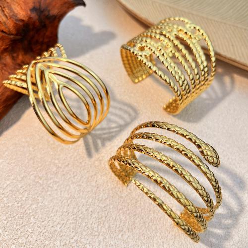 Bracelet en acier inoxydable, Acier inoxydable 304, Placage, styles différents pour le choix & pour femme & creux, doré, Vendu par PC