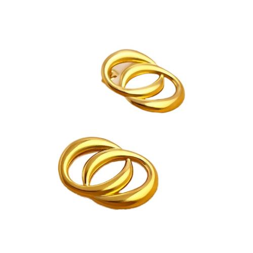 Stainless Steel Stud Øreringe, 304 rustfrit stål, 18K forgyldt, mode smykker & for kvinde & hule, Solgt af par