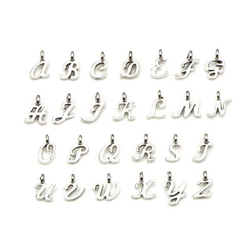 Cink ötvözet Alphabet Medálok, Ábécé betű, galvanizált, DIY, Által értékesített PC