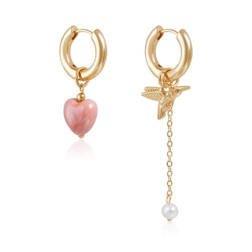 asymmetriske Øreringe, Zinc Alloy, med Akryl, forgyldt, mode smykker & for kvinde, flere farver til valg, Solgt af PC
