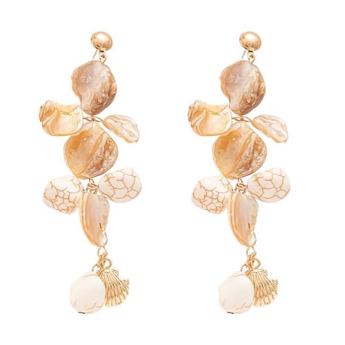 Shell - Orecchini, lega in zinco, with conchiglia, gioielli di moda & per la donna, color caffè, Venduto da coppia