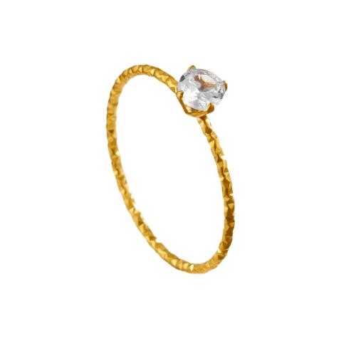 Rhinestone-Edelstahl -Finger-Ring, 304 Edelstahl, 18K vergoldet, verschiedene Größen vorhanden & für Frau & mit Strass, verkauft von PC
