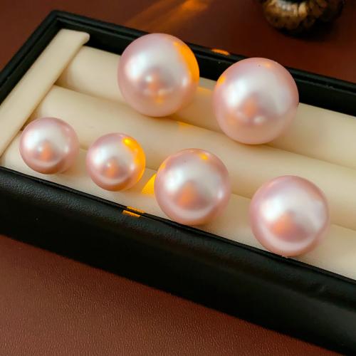 Plast Pearl Stud Earring, Rund, olika storlek för val & för kvinna, Säljs av Par