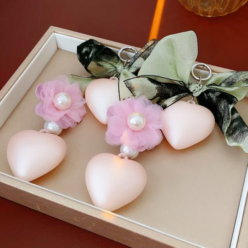 acrilico orecchini a goccia, with Chiffon, Cuore, stili diversi per la scelta & per la donna, 40x96mm, Venduto da coppia
