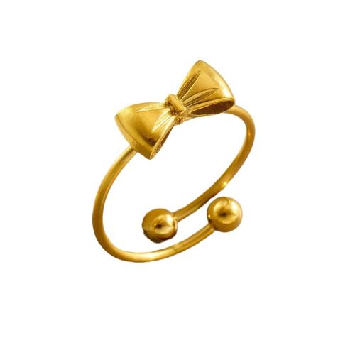Anel de dedo de aço inoxidável, Aço inoxidável 304, banhado, joias de moda & Vario tipos a sua escolha & para mulher, dourado, tamanho:7, vendido por PC