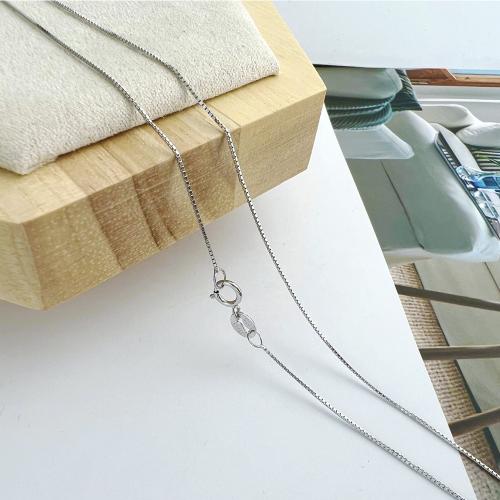 925 Sterling Silver schakelkettingen, 925 sterling zilver, geplatineerd, verschillende grootte voor keus & box ketting & voor vrouw, Verkocht door PC