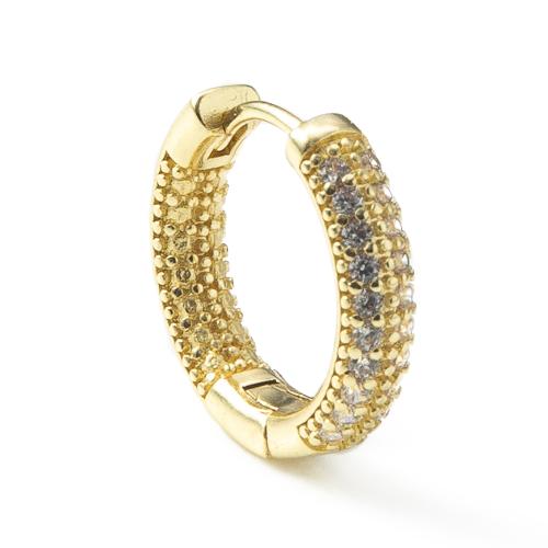 Cubic Zirconia Micro Pave Brass Earring plated fashion jewelry & micro pave cubic zirconia nickel lead & cadmium free Sold By Pair