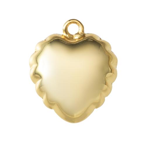 Brass Heart Riipukset, Messinki, Sydän, päällystetty, muoti korut, kulta, nikkeli, lyijy ja kadmium vapaa, 16.80x9.05x20.50mm, Myymät PC