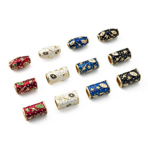 Brass Tube Beads plated DIY & enamel & large hole nickel lead & cadmium free Sold By PC