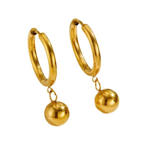 Stainless Steel Drop Earring 304 Stainless Steel plated fashion jewelry & for woman golden Sold By Pair