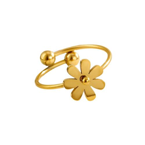 Vinger Ring in edelstaal, 304 roestvrij staal, plated, mode sieraden & voor vrouw, gouden, Maat:7, Verkocht door PC