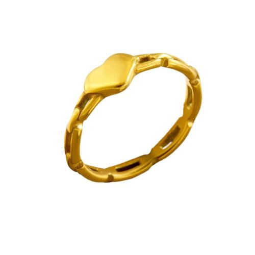 Vinger Ring in edelstaal, 304 roestvrij staal, plated, verschillende grootte voor keus & voor vrouw & hol, gouden, Verkocht door PC