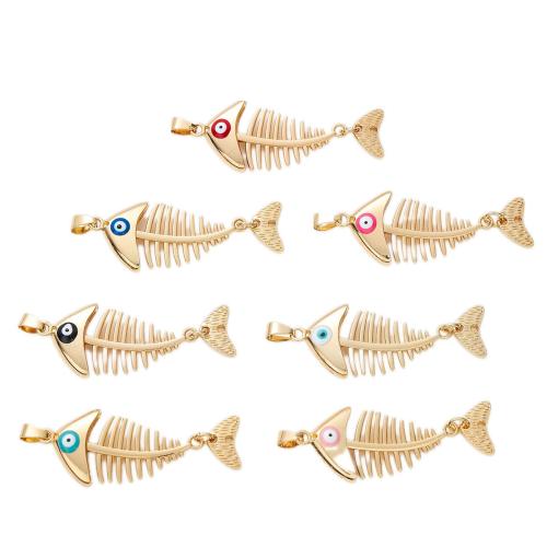 Sinkkiseos Animal riipukset, Fish Bone, kullan väri kullattu, tee-se-itse & emali, enemmän värejä valinta, Myymät PC