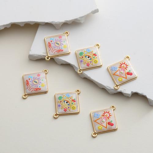 Zinc Alloy Pendants with Resin gold color plated DIY & double-hole Sold By Bag