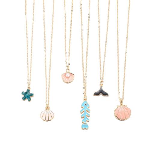 Collana Multi strato, lega in zinco, with perla in plastica, placcato, 6 pezzi & gioielli di moda & per la donna & smalto, Venduto da PC