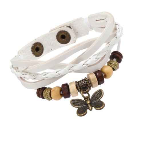 Pulseras de Cordón de PU, Cuero de PU, con aleación de zinc, hecho a mano, Joyería & unisexo, más colores para la opción, Vendido por UD