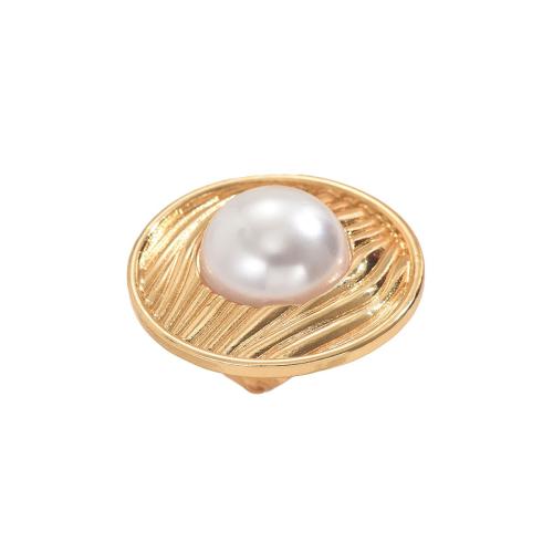 Brass Finger Ring with Plastic Pearl plated fashion jewelry & for woman Sold By PC