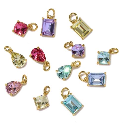 Cubic Zirconia Micro Pave bronze Pingente, cobre, banhado, DIY & Vario tipos a sua escolha & micro pavimento em zircônia cúbica, Mais cores pare escolha, níquel, chumbo e cádmio livre, vendido por PC