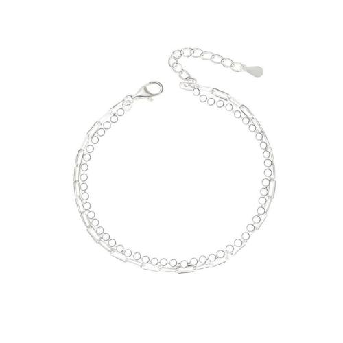 925 Sterling Silver Bracelet Double Layer & for woman Sold By PC