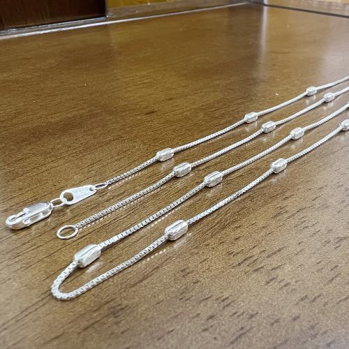 925 Sterling Silver Necklace Chain & box chain & for woman silver color Sold By PC