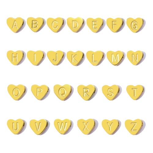 Stainless Steel Beads 304 Stainless Steel Heart gold color plated DIY golden Sold By Bag