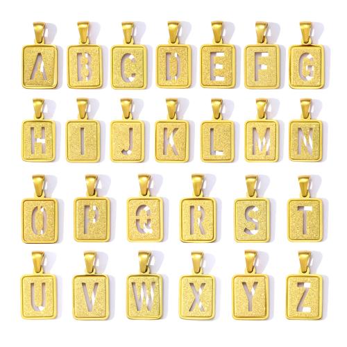 Stainless Steel Letter Pendants 304 Stainless Steel Square plated DIY nickel lead & cadmium free Sold By Bag
