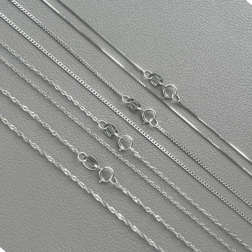 925 Sterling Silver schakelkettingen, 925 sterling zilver, verschillende grootte voor keus & verschillende stijlen voor de keuze, zilver, Verkocht door PC