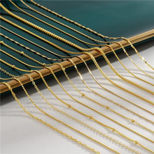 925 Sterling Silver schakelkettingen, 925 sterling zilver, gold plated, verschillende grootte voor keus & verschillende stijlen voor de keuze, Verkocht door PC