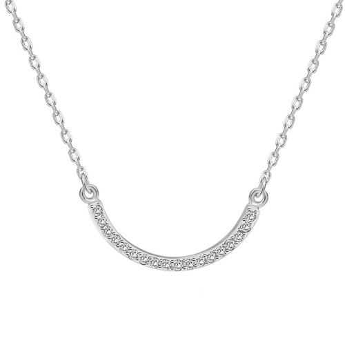 925 Sterling Silver Necklace micro pave cubic zirconia & for woman Length Approx 16-20 Inch Sold By PC