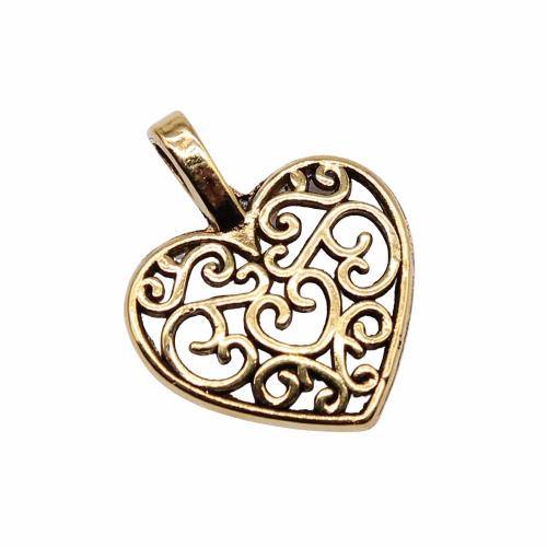 Zinc Alloy Heart Pendants plated DIY & hollow Sold By PC