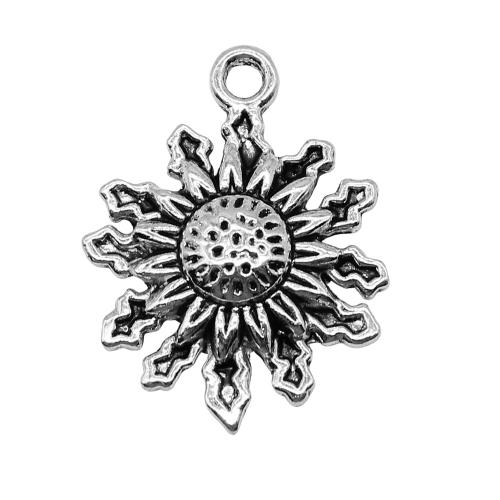 Zinc Alloy Pendants Sun antique silver color plated DIY Sold By PC