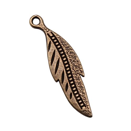 Zinc Alloy Leaf Pendants Feather plated DIY Sold By PC