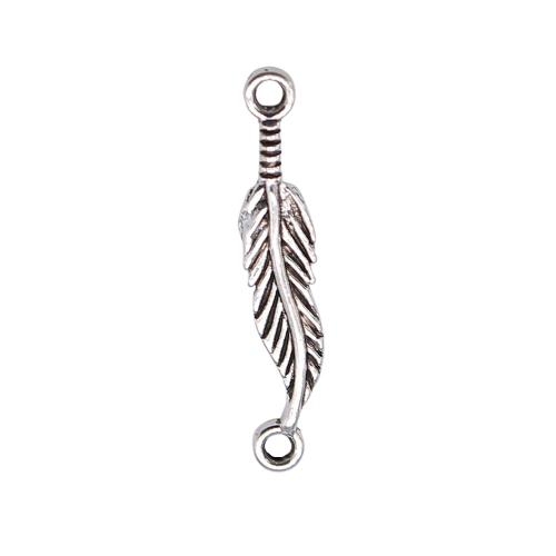 Zinc Alloy Connector Leaf antique silver color plated DIY Sold By PC