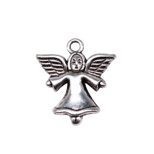 Character Shaped Zinc Alloy Pendants, liga de zinco, Anjo, banho de cor prata antiga, DIY, vendido por PC