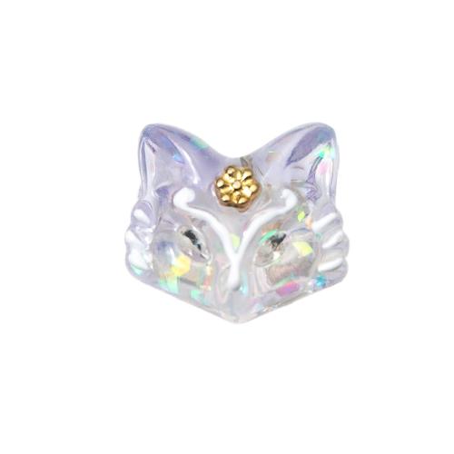 Grânulos de jóias de resina, with cobre, Raposa, DIY, Mais cores pare escolha, 14.70x9.50x13mm, Buraco:Aprox 1.2mm, vendido por PC